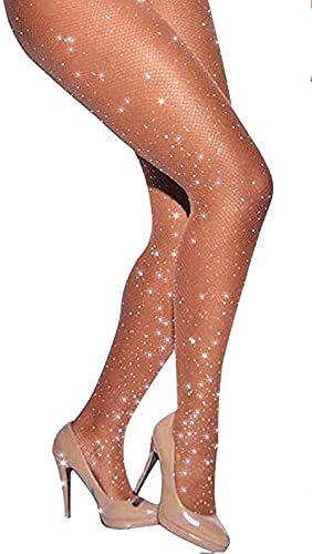 Photo 1 of 2 COUNT Sexy High Waist Tights Sparkle Rhinestone Fishnets Party Rhinestone Mesh Stockings
, SIZE ONE SIZE