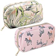 Photo 1 of 2 PCS Small Cosmetic Pouch Portable Makeup Organizer Zipper Toiletry Bags Cosmetic Travel Bag Makeup Brush Organizer Pencil Case Waterproof & Lightweight Makeup Bag for Travel Gifts and Daily Use
