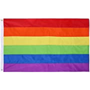 Photo 1 of 3x5 Feet Nylon Rainbow LGBTQ Gay Flag – Sewn Panels - Oxford 210D Heavy Duty Nylon
