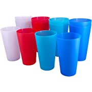Photo 1 of 32-ounce Large Cups set, BPA Free Plastic Tumblers Dishwasher Safe 4 Assorted Colors Drinking Glasses set of 12 Indoor Outdoor Use
