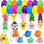 Photo 1 of 16PCS Toys Filled Easter Eggs for Boys Prefilled Easter Eggs for Claw machine with Mini Fidget Toys Keychain for Girls Bright Colorful Large Plastic Easter Eggs Gift Filler Easter Party Favors for Kids Toddlers (2PCS)
