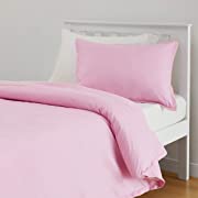 Photo 1 of Amazon Basics Soft, Easy Wash, Lightweight Microfiber Kids Duvet Cover Set (Duvet Insert Sold Separately) - Twin/TwinXL, Bubblegum Pink
