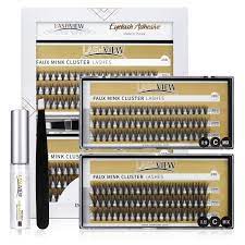 Photo 1 of LASHVIEW DIY Eyelash Extension Kit,8-14mm Mixed Cluster Eyelash Extensions, Individual Lashes Kit,Cluster Lashes with Glue and Tweezers
