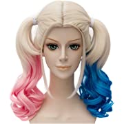 Photo 1 of Bopocoko Blonde Wigs for Women Costume with 2 Ponytails Braided Pink Blue Cute Wigs for Party Halloween 
