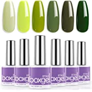 Photo 1 of Green Gel Nail Polish Set - Summer Gel Nail Polish 2022 BTArtbox 6 Colors Forest Olive Avacado Dark Green Gel Polish Set Soak off Gel Nail Polish Kit with French Nail Stamper
