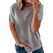Photo 1 of FARYSAYS Women's Casual Short Sleeve Crewneck T-Shirts Loose Basic Tee Tops
SIZE SMALL