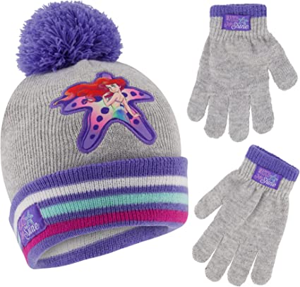 Photo 1 of Disney Girls Toddler Winter Hat And Mittens Set Ages 2-4 Or Princess Hat And Kids Gloves Set For Ages 4-7
