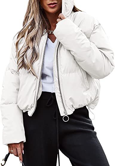 Photo 1 of Jeanewpole1 Womens Down Stand Collar Cropped Jacket Windproof Winter Warm Coats Outerwear SIZE M 
