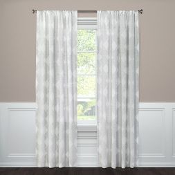 Photo 1 of 1pc 54"x84" Sheer Clipped Curtain Panel Radiant Gray - Threshold™

