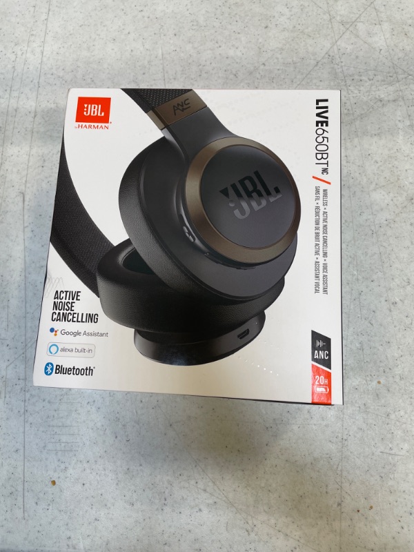 Photo 2 of JBL Live 650BTNC Headphones, Black - Wireless Over-Ear Bluetooth Headphones - Up to 20 Hours of Noise-Cancelling Streaming - Includes Multi-Point Connection & Voice Assistant  ( FACTORY SEALED ) 
