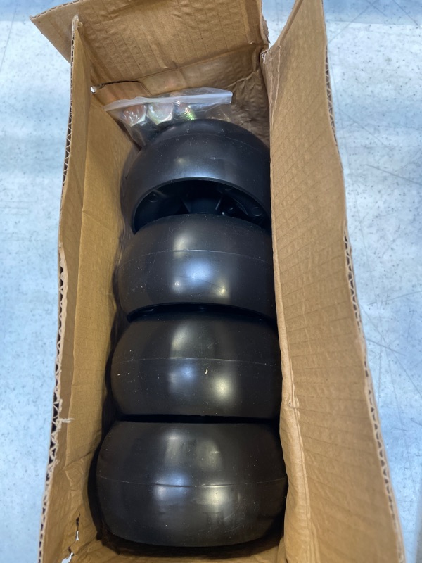 Photo 2 of Antanker 734-04155 Deck Wheels Replacement Fit for Cub Cadet MTD Mower, Toro 112-0677 72-025 210-275, Troy Bilt 938-3056 5-Inch Deck Wheel with Bolts Nuts 4 Pack ( BOX HAS MINOR DAMAGE ) 
