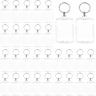 Photo 1 of 30 PCS Acrylic Photo Frame Keychain,Clear Picture Insert Blank Keyrings with Split Ring,Small Photo Snap-in Keychain for Family,Gifts &Craft(2.16 × 1.5inch?
