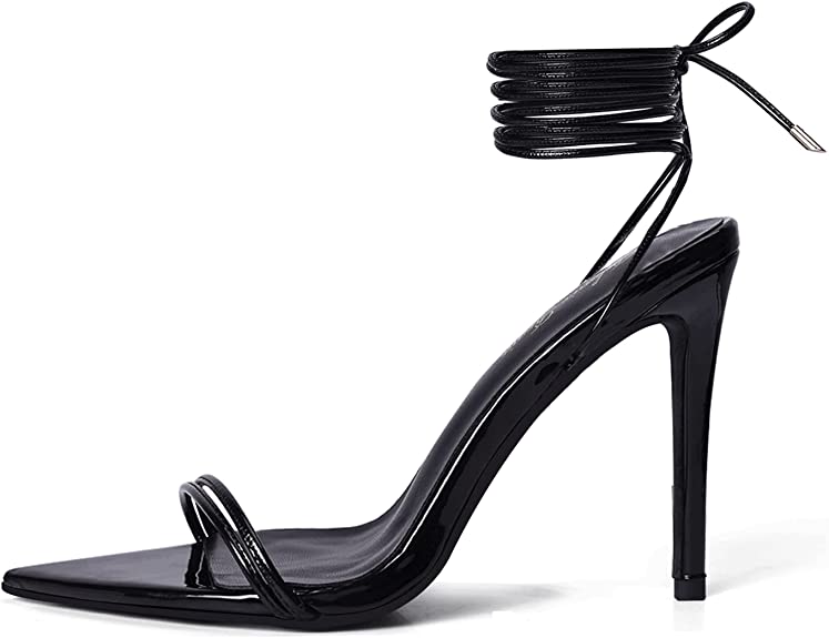 Photo 1 of DELONIX REGIA Platform Heels for Women Sexy Strappy Chunky Block Heels Lace up Open Toe High Heeled Sandals Evening Dress Party Wedding Shoes