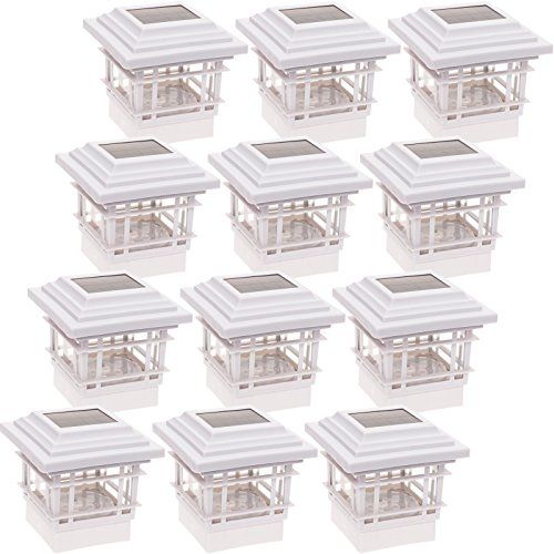 Photo 1 of 6 boxes, 2 pcs each Pack GreenLighting New Classica 15 Lumen Plastic Solar Post Cap Lights for 4x4 Wood Posts (White)