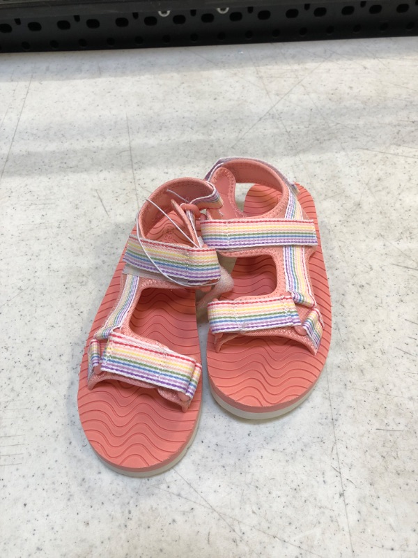 Photo 2 of Kids' Emery Rainbow Print Ankle Strap Sandals - Cat & Jack Pink SIZE 2
