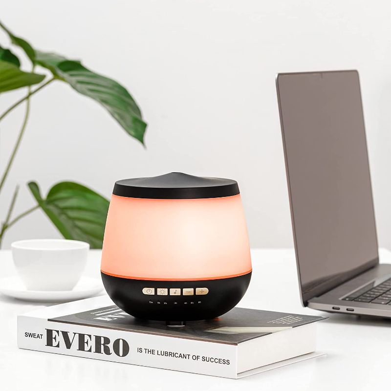 Photo 1 of 300ml Essential Oil Diffuser with Bluetooth Speaker, Remote Control, 6 Timers, 8 Colors Light, Auto-Off for Home Office -- FACTORY SEALED --
