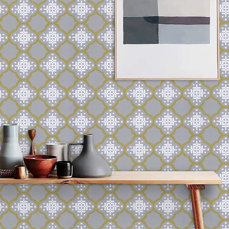Photo 1 of 17.7"×197"Grey Gold Trellis Pattern Removable Peel and Stick Wallpaper Self-Adhesive Countertop Contact Paper Decorative Waterproof Vinyl Wallpaper for Wall Covering Cabinet Kitchen Textured
