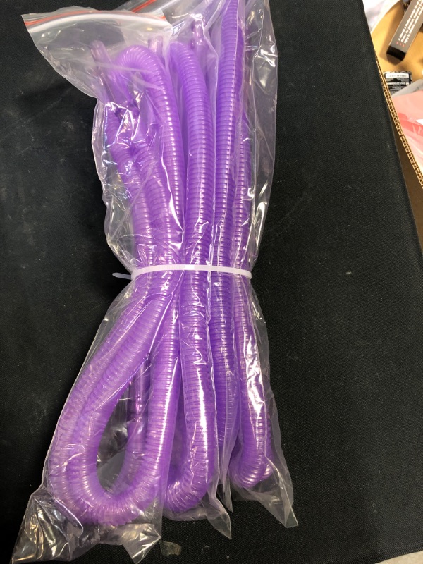 Photo 2 of 5 PCS 60'' Disposable Hookah Hose, Acrylic Handle with Flexible Shisha Pipe (Purple)

