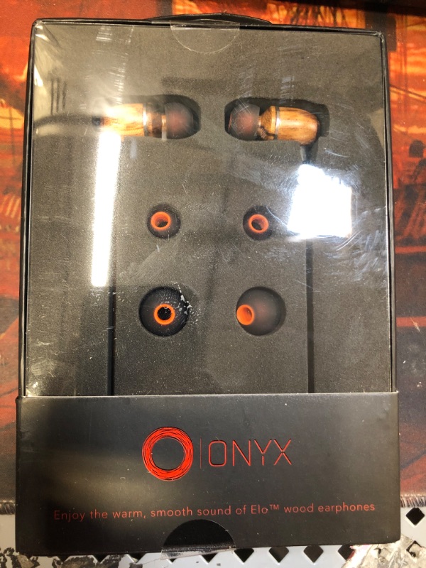 Photo 2 of Onyx Noise Cancelling in-Ear Wired Headphones with Mic, 3.5mm Plug Compatible with iPhones, iPads, Android Phones, Computers & Laptops (Orange)
