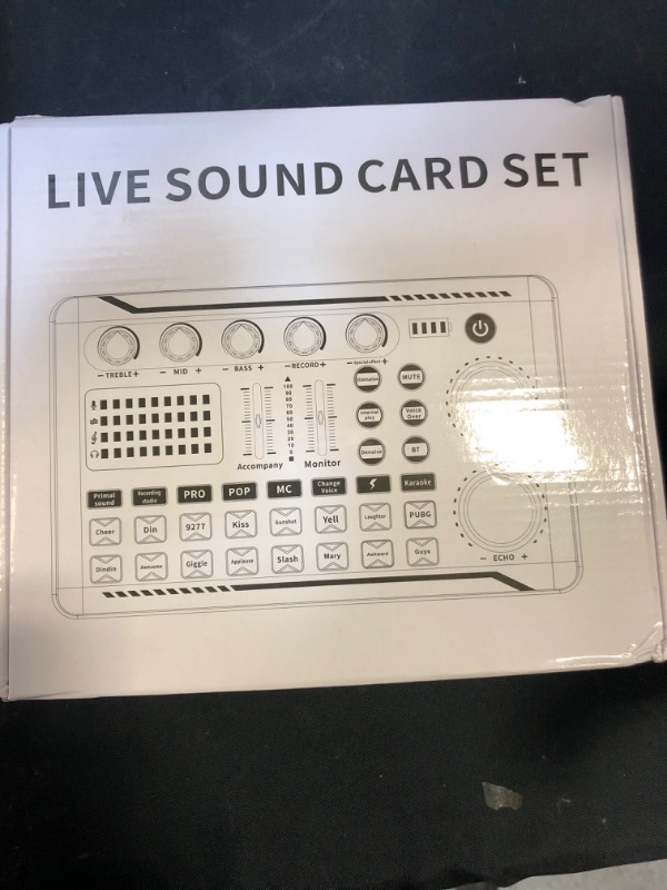 Photo 3 of Podcast Equipment Bundle, Audio Interface with DJ Mixer and Sound Mixer, Portable ALL-IN-ONE Podcast Production Studio with Condenser Microphone for Guitar, Live Streaming, PC, Recording and Gaming  -- FACTORY SEALED --
