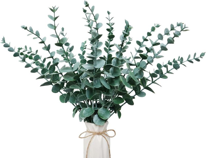 Photo 1 of 50PCS Artificial Eucalyptus Leaves Stems, Faux Eucalyptus Greens Leaves Long Stem Artificial Flowers for Vase Fake Branches Decor Home Office Centerpiece Wedding Banquet Arrangement Decoration (50)
