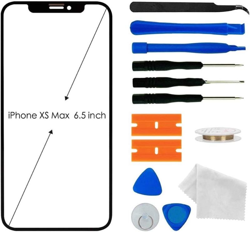 Photo 1 of Apple iPhone Xs Max 6.5 inch Outer Glass Lens Screen Replacement with Adhesive and Repair Tool Kit.  -- FACTORY SEALED --
