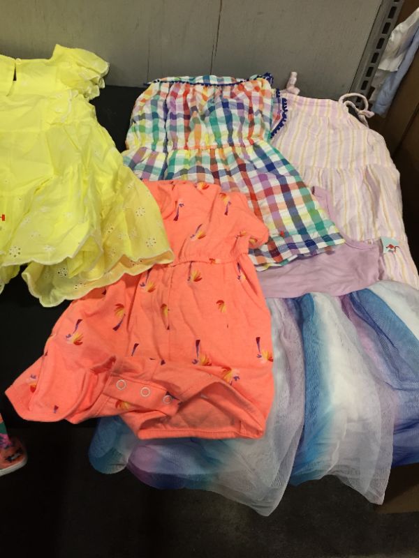 Photo 3 of CAT & JACK- 8 BABY GIRLS' DRESSES  - DIFFERENT STYLES AND SIZES -SOLD AS IS---
