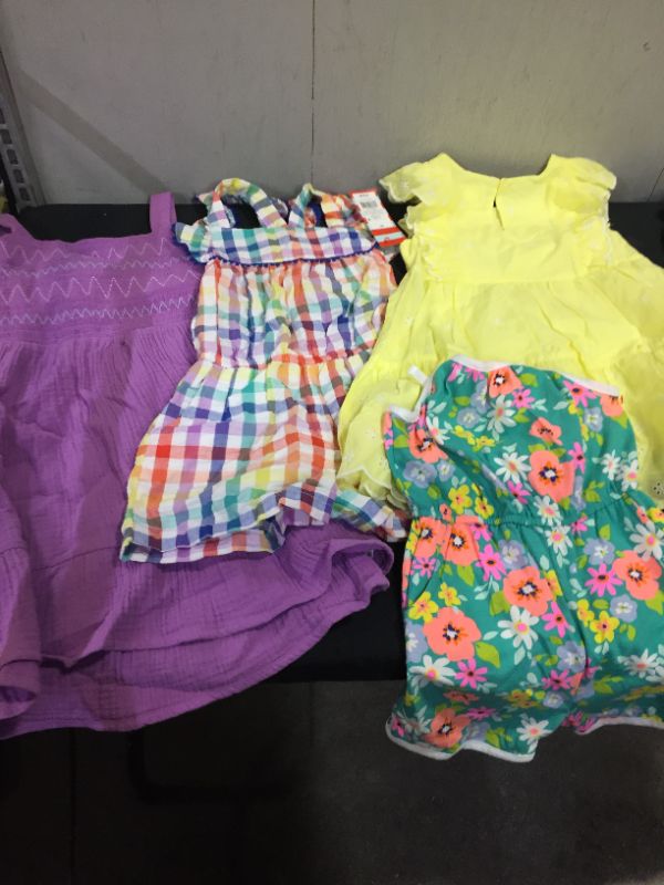 Photo 2 of CAT & JACK- 8 BABY GIRLS' DRESSES  - DIFFERENT STYLES AND SIZES -SOLD AS IS---
