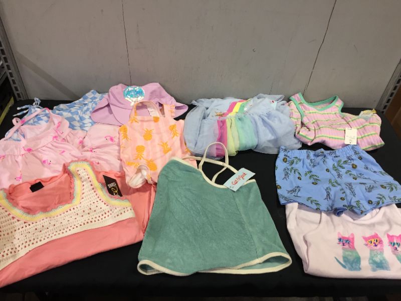 Photo 1 of BAG LOT OF 10 DIFFERENT STYLES AND SIZES OF GIRL CLOTHES --SOLD AS IS ---