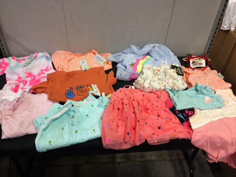 Photo 1 of BAG LOT OF 13 DIFFERENT STYLES AND SIZES OF GIRL CLOTHES --SOLD AS IS ---