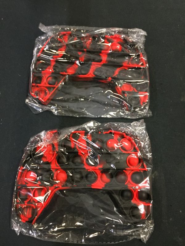 Photo 1 of Push Pop Game Controller Pop Fidget Toy, Stress Relief Video Game Pop for Boys, Gamepad Pop Fidget Poppers Suitable for ADHD, Sensory Pop Fidget Toys Gift for Boys and Girls. (Black Red) - 2PACK 
