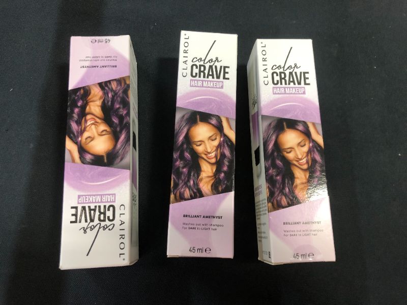 Photo 1 of  Clairol Color Crave Temporary Hair Color Makeup, Brilliant Amethyst Hair Color 3 Pack 
