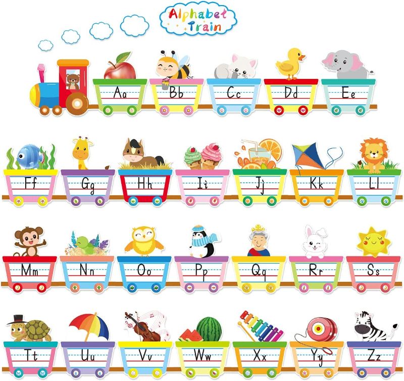 Photo 1 of Alphabet Train Bulletin Board Set Animals Alphabet Letter Wall Classroom Decoration
