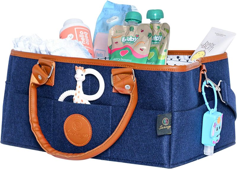 Photo 1 of Baby Diaper Caddy Organizer Large Tote - Baby Diaper Organizer Caddy Perfect for Nursery Changing Table, New Born Shower, Car Storage Basket or Moving Room to Room - Boy or Girl
