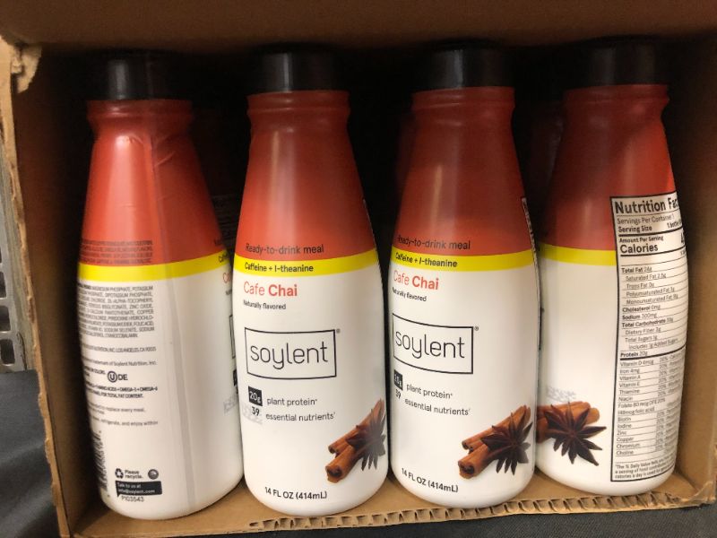 Photo 3 of (Price/case)Soylent - Drink Soylent Cafe Chai - Case of 12 - 14 FZ Exp--18-Oct--2022