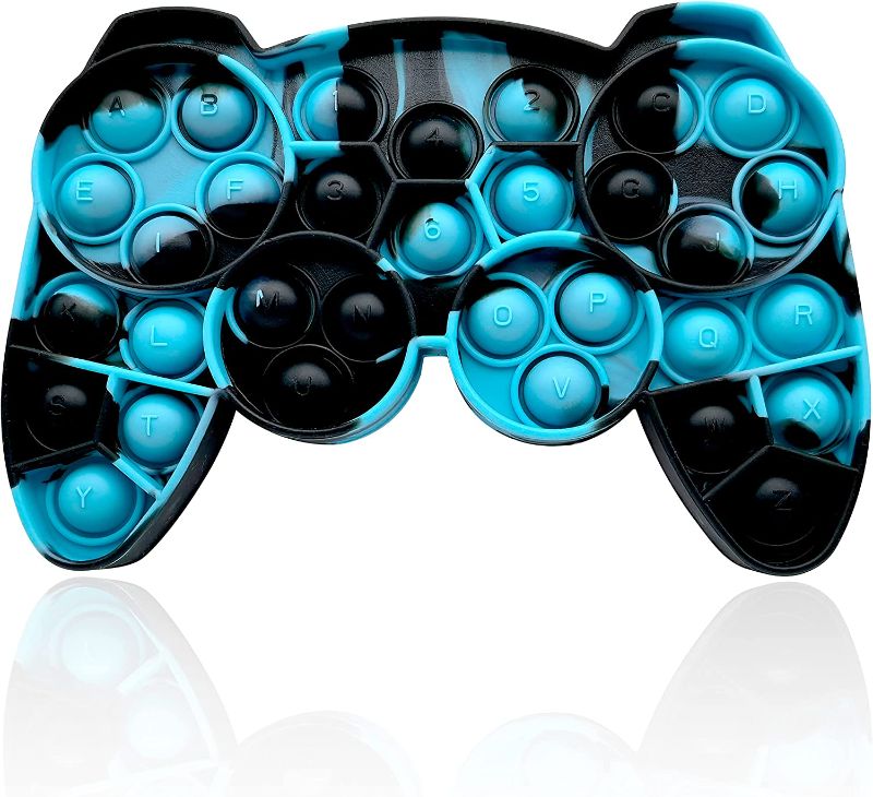 Photo 1 of Joepard Push Pop Video Game Controller Pop Fidget Toy, Stress Relief Gamepad Pop for Boys, Fidget Popper Suitable for ADHD and Autism, Novelty Pop Toys Gift for Boys and Girls (Blue Black), 2 COUNT 