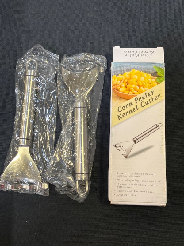 Photo 2 of 2PCS Magic Corn Peeler?Kitchen Gadget?Stainless Steel Corn Thresher with Ergonomic Handle?Corn Stripper Corn Cob Stripper Tool?Thresher Corn Cutter from the Cob
