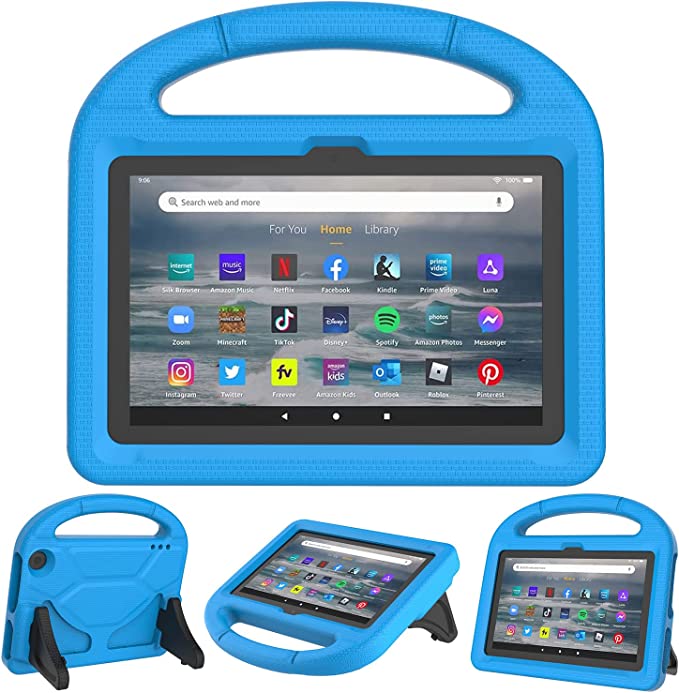 Photo 1 of All-New Fire 7 Case for Kids, SUPLIK Case for Amazon Fire 7 inch Tablet(12th Generation, 2022 Release Only), Shockproof Kid-Friendly Case with Handle Stand for Kindle Fire 7 2022 Model, Blue - ++ WITHOUT TABLET++
