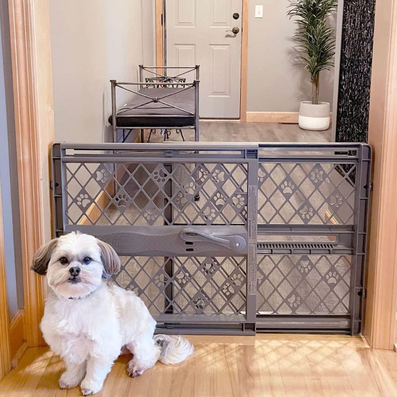 Photo 1 of MYPET North States Paws 40" Portable Pet Gate: Expands & Locks in Place with no Tools. Pressure Mount. Fits 26"- 40" Wide

