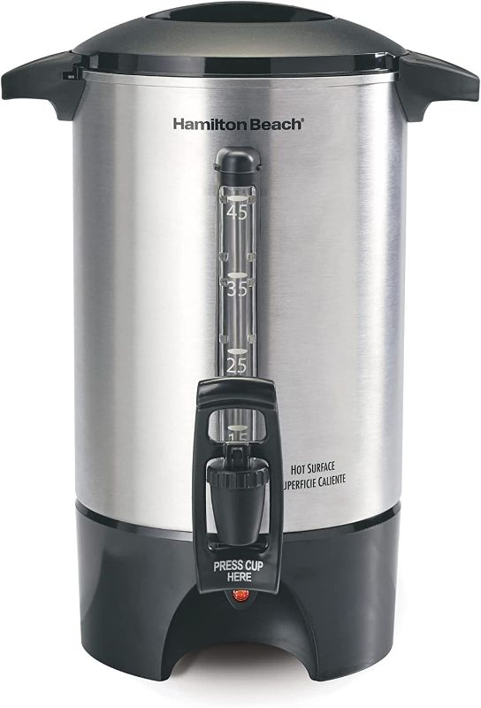 Photo 1 of Hamilton Beach 45 Cup Coffee Urn and Hot Beverage Dispenser, Silver (40519)
