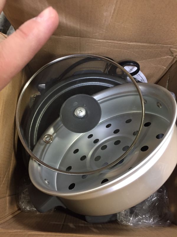 Photo 1 of 6-Cup Black Rice Cooker with Removable Steam Tray
