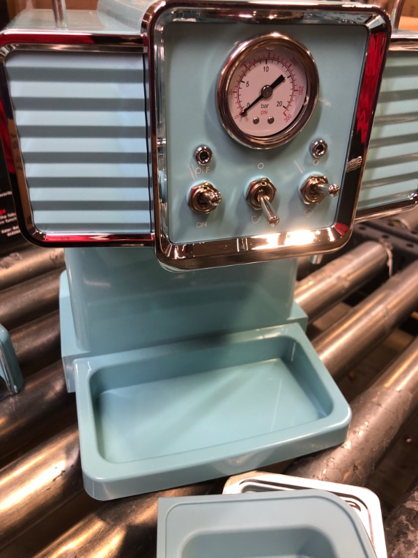 Photo 2 of 2- Cup Blue Espresso Machine with Retro Design