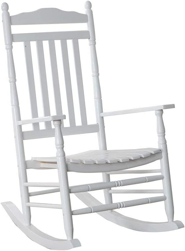 Photo 1 of B&Z KD-22W Wooden Rocking chair Porch Rocker White Outdoor Traditional Indoor--------missing hardware 
