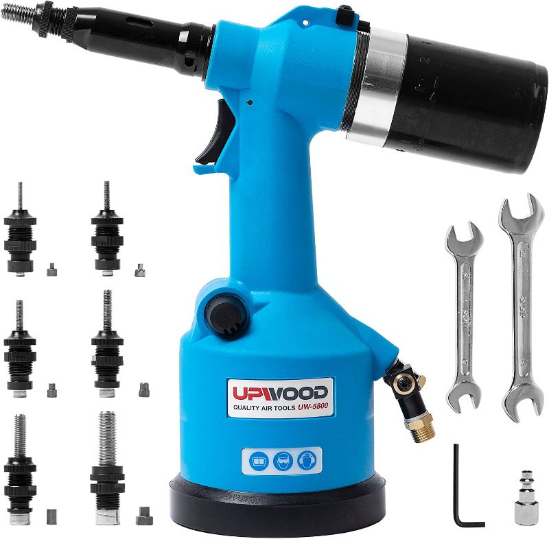 Photo 1 of Air Hydraulic Rivet Nut Tool M3-M12, Pneumatic Pullsetter Direct Drive 2,000 RPM (METRIC)
 ---missing some tools 
