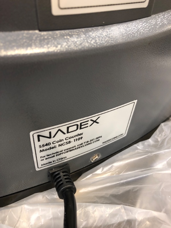 Photo 3 of Nadex Coins Ncs8-1109 S540 Coin Counting Sorter and Coin Roll Wrapper