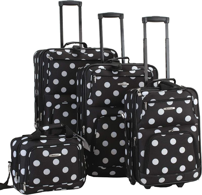 Photo 1 of 
Rockland Polka Softside Upright Luggage Set, Black ONLY 28 INCH AVAILABLE.