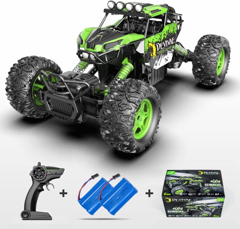 Photo 1 of DEVIVAE RC Cars 2059 Remote Control Car for Kids Adults,1:12 All Terrain Monster Trucks for Boys, 4WD Off-Road 2.4GHz Rock Crawler,2 Batteries for 80Mins Play, RC Truck Electric Toy Gift for Boy Girl…
