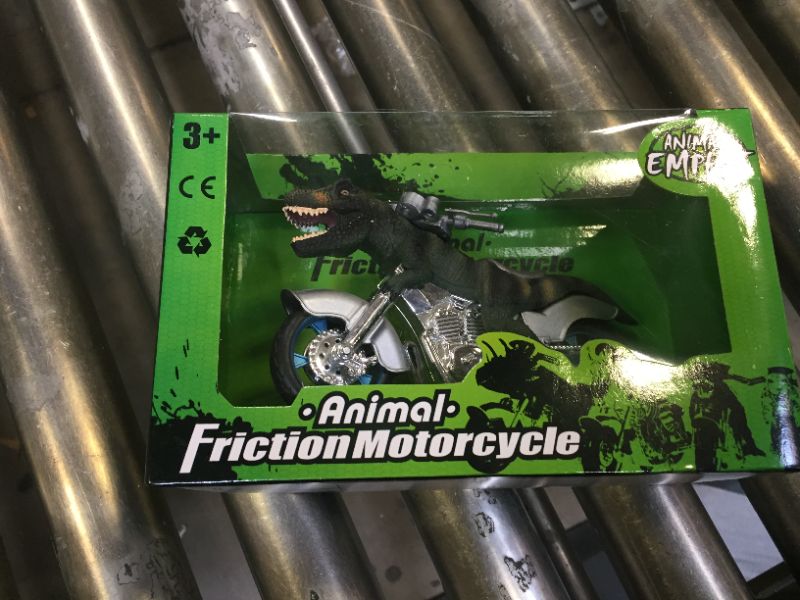 Photo 2 of BigNoseDeer Dinosaur Motorcycle Toys - Animal Friction Motorcycles Toys Dinosaurs Tyrannosaurus T Rex 7.1" x 4"
