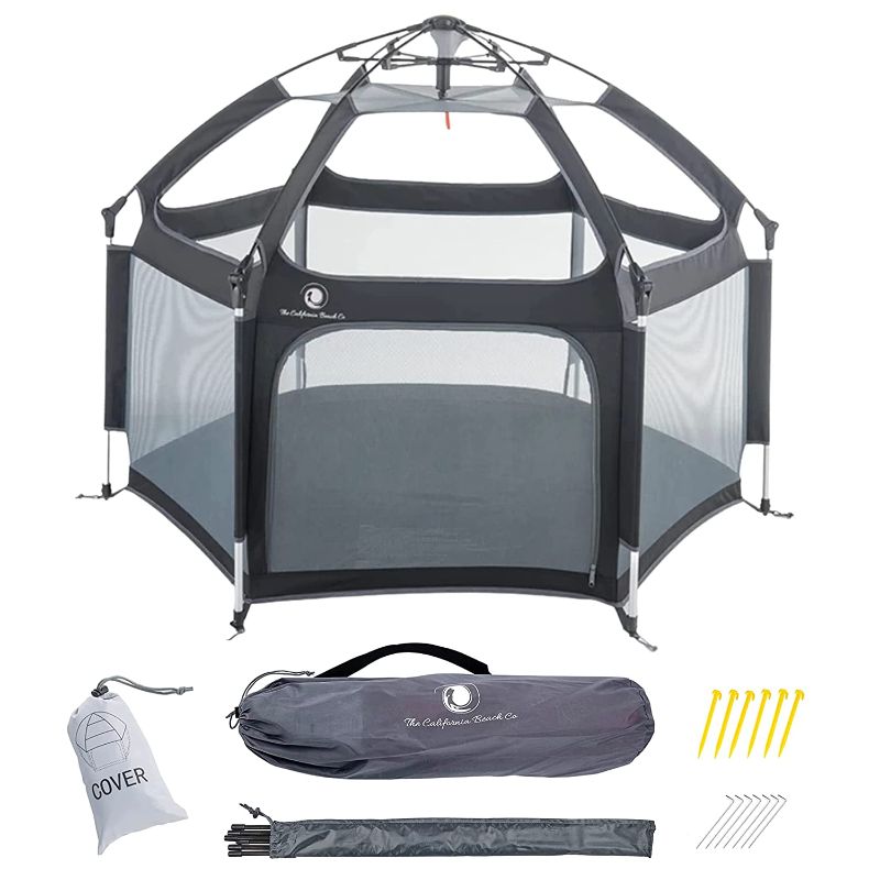 Photo 1 of POP 'N GO Premium Outdoor Baby Playpen - Portable, Lightweight, Pop Up Pack and Play Toddler Play Yard w/ Canopy and Travel Bag - Black
