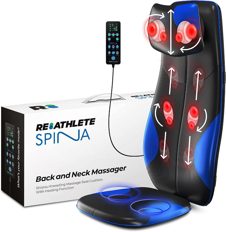 Photo 1 of REATHLETE Spina Massager Cushion | Back Massager & Neck Massager | Portable Body Massager Fitting Any Chair or Sofa | Shiatsu Neck & Back Massager with Heat & Vibration | Back Massager for Back Pain
